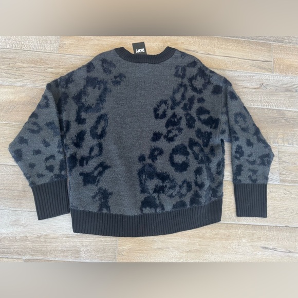 DKNY Women's Black Sequined Printed Crewneck Sweater XL NWT - Picture 3 of 3